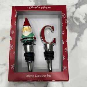 Christmas cherish the season bottle stopper set ￼